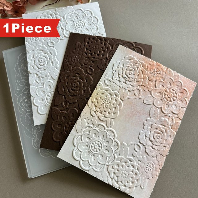 Weißer Ordner mit 3D-Prägung White Lace Pattern für DIY-Sammelalben und Kartenherstellung - Bild 1