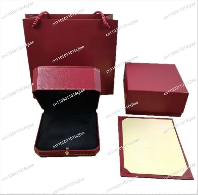 Hochwertige Schmuckaufbewahrungsboxen aus Papier in Rot für Ringe, Halsketten und Armbänder - Bild 1