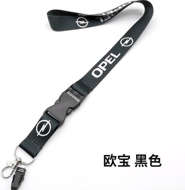 Schlüsselanhänger Lanyard Nylon, Schwarz Weiß Rot Blau, Unisex - Bild 1