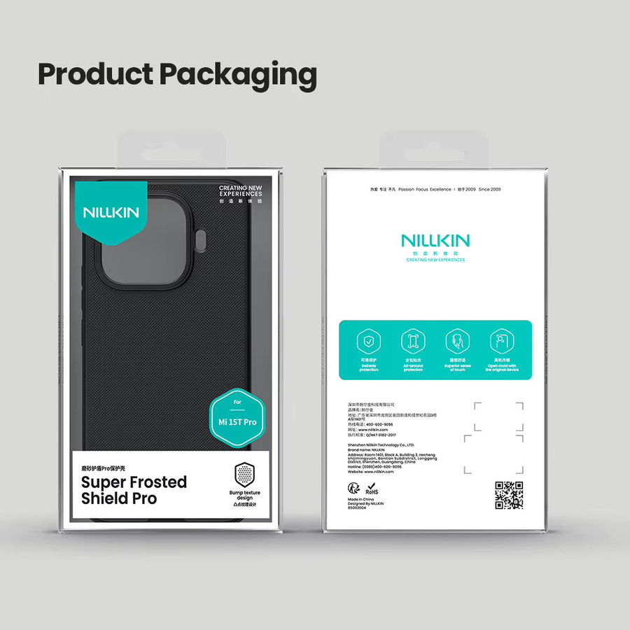 Nillkin Frosted Shield Pro Schutzhülle für Xiaomi 14T, 15T Pro und 17T 5G in Schwarz mit harter Rückseite - Bild 6