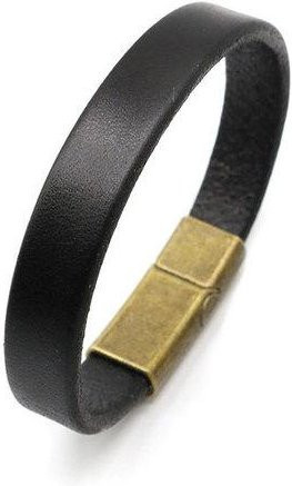 Armband YH, Leder, Schwarz, Herren, 22,5 cm - Bild 1