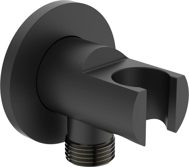 Ideal Standard Brausehalter Idealrain rund Wandmontage Anschluss G 1/2 Silk Black Matt - Bild 1
