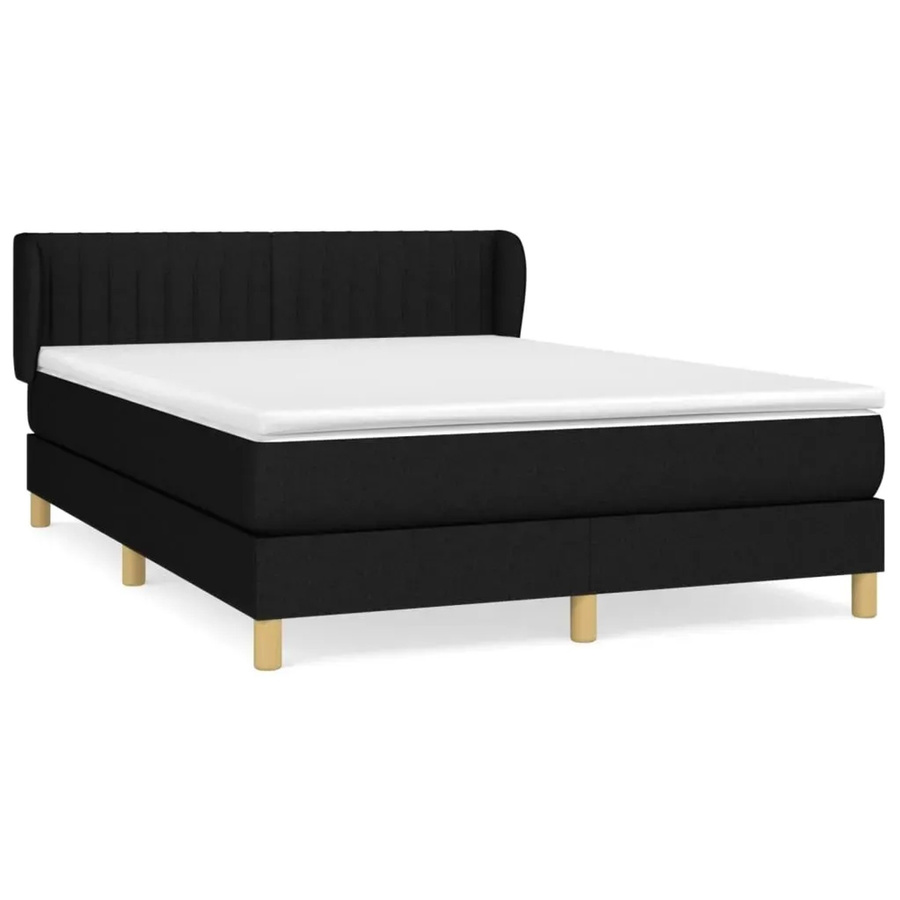 vidaXL Boxspringbett mit Matratze Hybrid-Design in Schwarz, Breite: 140 cm, Tiefe: 200 cm - Bild 2