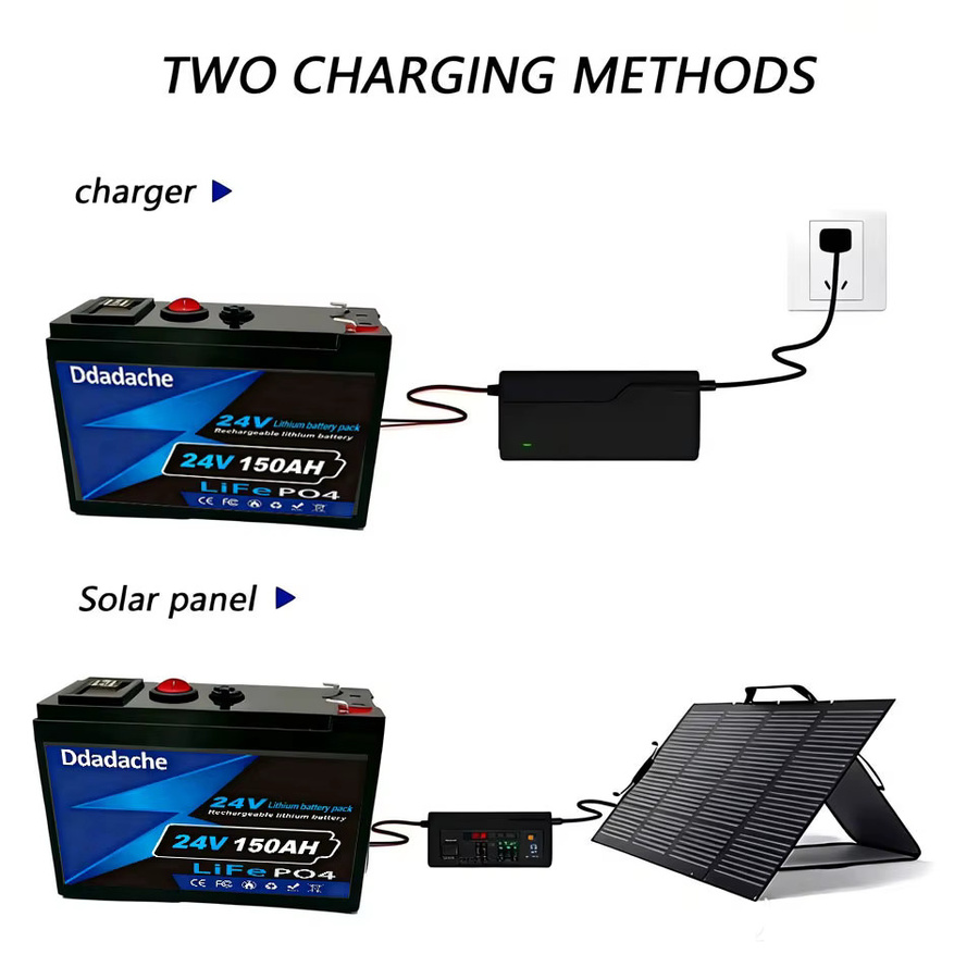 24V LiFePO4 120Ah Lithium-Batterie in Schwarz für Power Wheels, Roller, Radio, USV, Kajak-Fischfinder und Solarpanels mit über 4000 Tiefzyklusladungen - Bild 3