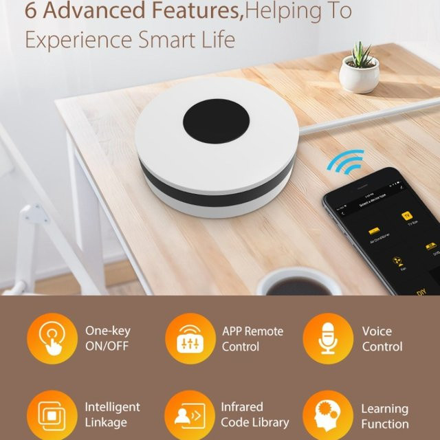 Tuya Smart WiFi IR-Fernbedienung in Weiß für Klimaanlage und Fernseher, kompatibel mit Alexa und Google Home - Bild 1