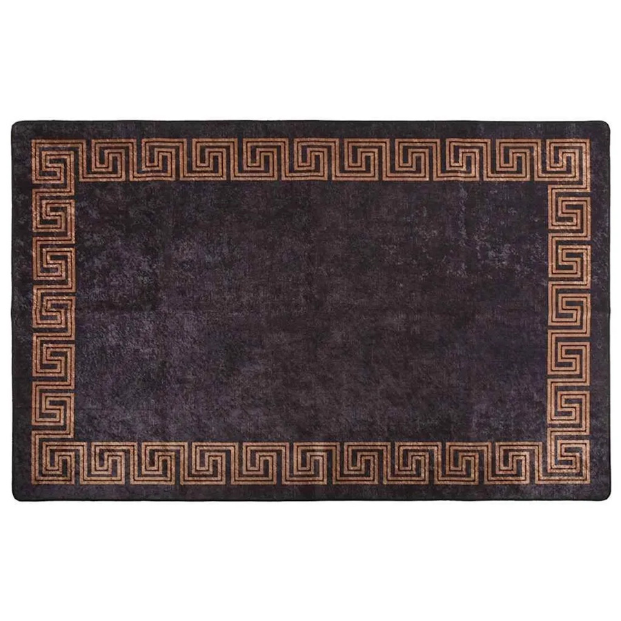 vidaXL Teppich in Schwarz und Gold, waschbar und rutschfest, B: 80 cm, L: 150 cm - Bild 2
