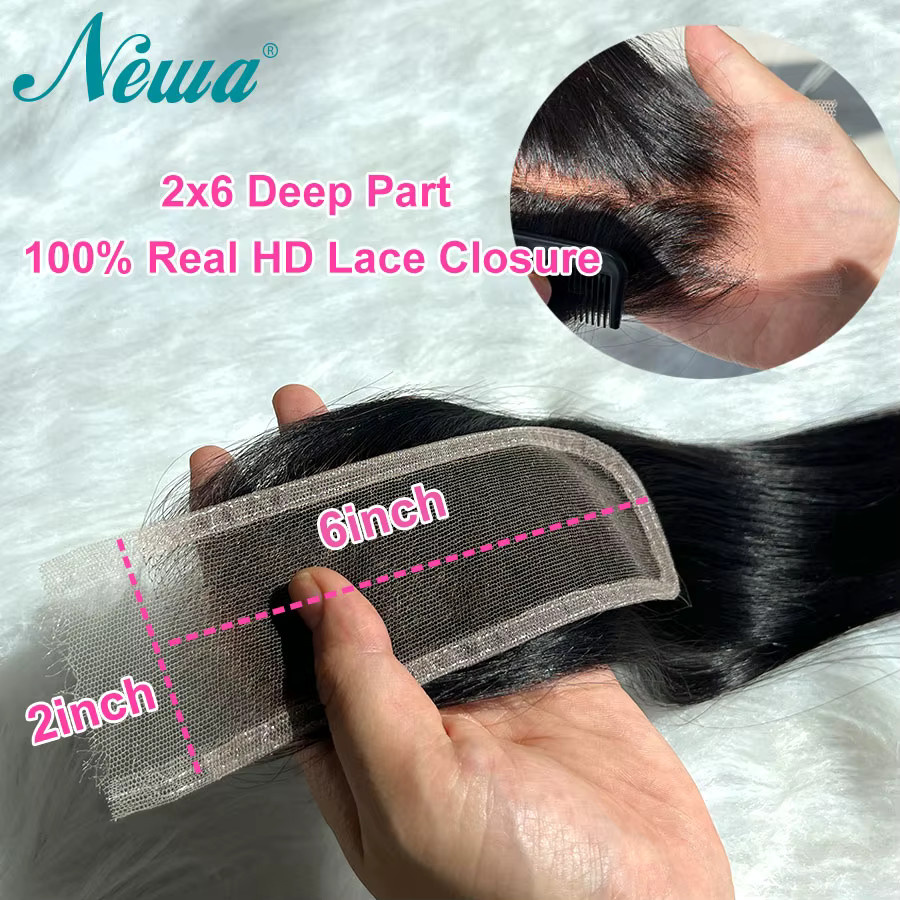Newa Hair HD-Spitzenverschluss Echthaar 2x6, Damen - Bild 5