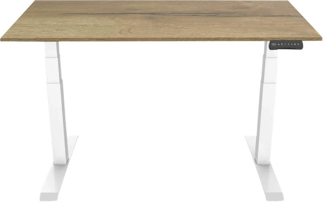 Euroseats Elektrischer Sitz-Steh-Schreibtisch in Weiß und Eiche, B/T: 160 x 80 cm - Bild 1
