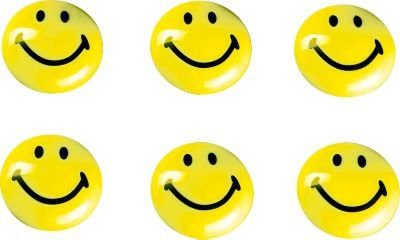 magnetoplan Magnet Smiley Gelb, 6 Stück, Durchmesser: 30 mm - Bild 1