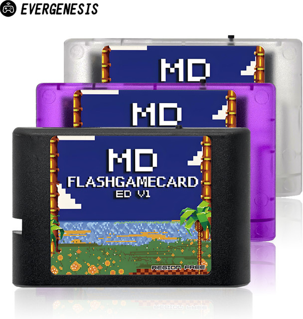 EVERGENESIS Mega Genesis V1 Retro Spielkonsole mit 4 GB MicroSD-Speicherkarte für SEGA Genesis, Mega Drive und Master System in Weiß - Bild 1