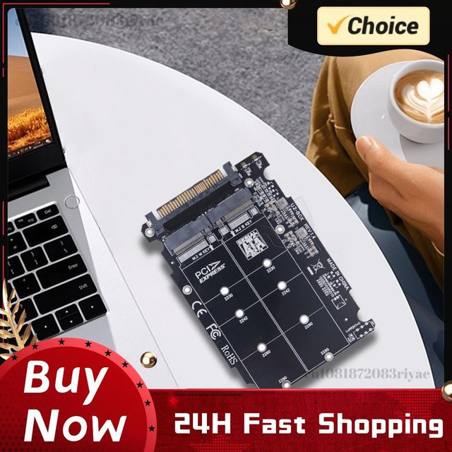 ATUOTIN M.2 NVMe zu U.2 Adapterkarte mit Gehäuse, PCIe 3.0 x4, 32Gbps, unterstützt M.2 NGFF SATA und NVMe SSD für Desktop-Computer - Bild 1