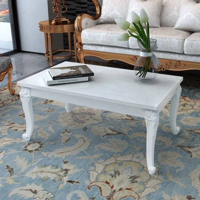 vidaXL Couchtisch in Weiß mit Hochglanz-Finish, Rechteckig, B/T/H: 100 x 60 x 42 cm - Bild 2