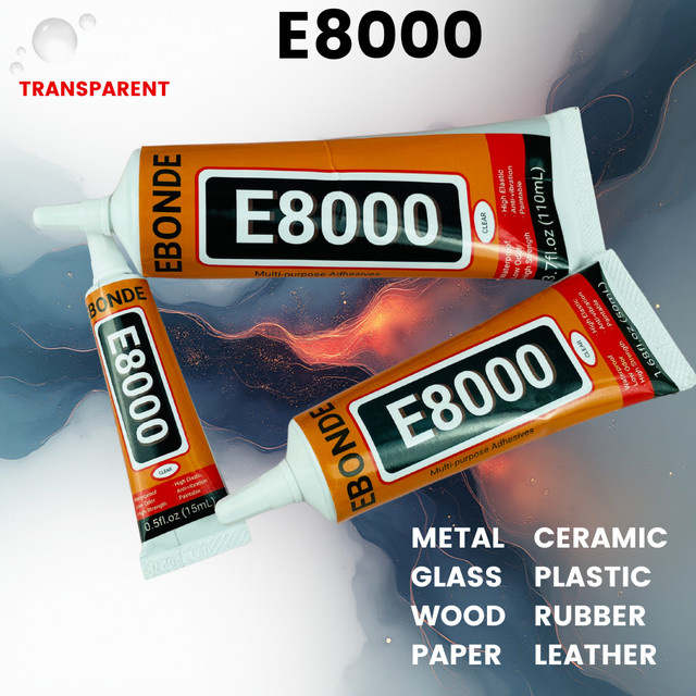 E8000 Kontaktkleber transparent mit Präzisionsapplikator für Telefonreparatur, Stoff, Holz und Scrapbooking - Bild 1