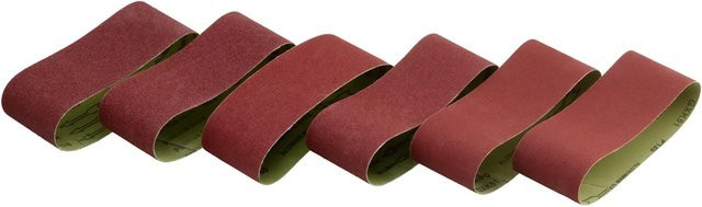 LUX-TOOLS Schleifband-Set 6-teilig für Holz, Metall und Farbe, Farbe: Rot, Breite: 7,5 cm, Länge: 45,7 cm - Bild 1
