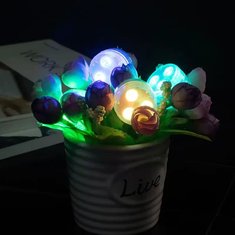 XIWANGFIRE RGB LED Unterwasser Tauchlicht, batteriebetrieben, Multicolor, für Garten, Schwimmbad, Hochzeit und Party - Bild 2