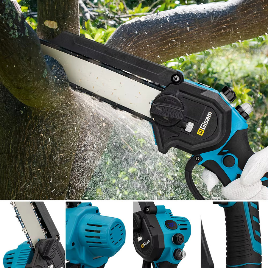 GΣ 8 Zoll bürstenlose Einhand-Elektrokettensäge für Makita 18V Akku LXT, Blau - Bild 5