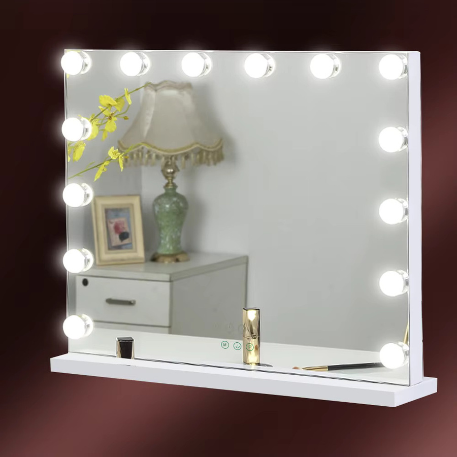 Onesaimei Hollywood Schminkspiegel mit LED-Lichtern in Weiß - Bild 5