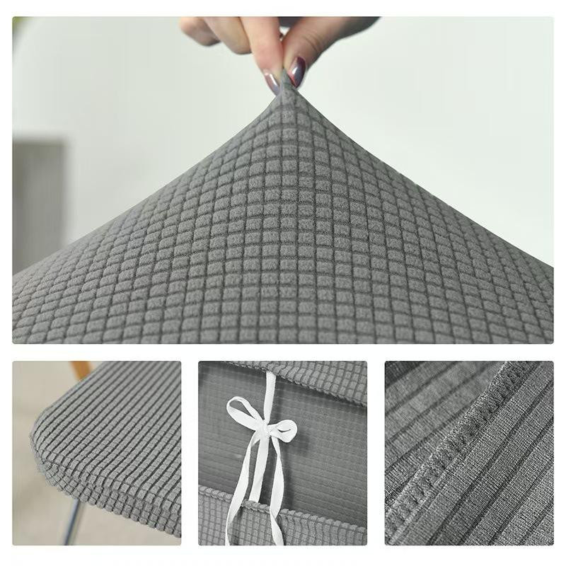 Yiran Furniture Universal Klappstuhlbezug aus elastischem Samt in Grau, rutschfest und verdickt, B/T/H: 15 x 15 x 2 cm - Bild 1