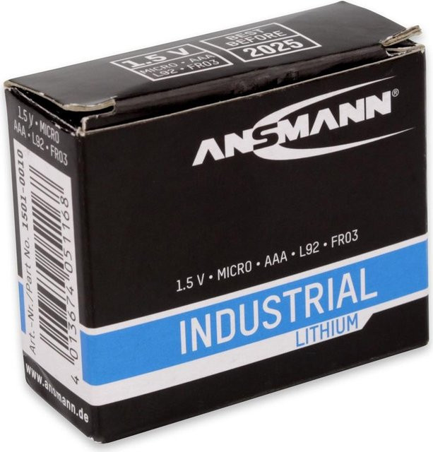 Ansmann Lithium Industrial AAA Batterien, 1150 mAh, 1,5V, Schwarz, 10 Stück - Bild 2