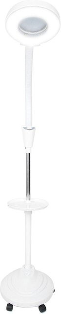 Einstellbare LED Kaltlicht Stehlampe mit Lupe in Weiß für Tattoo und Beauty-Anwendungen, Höhe: 120 cm - Bild 1