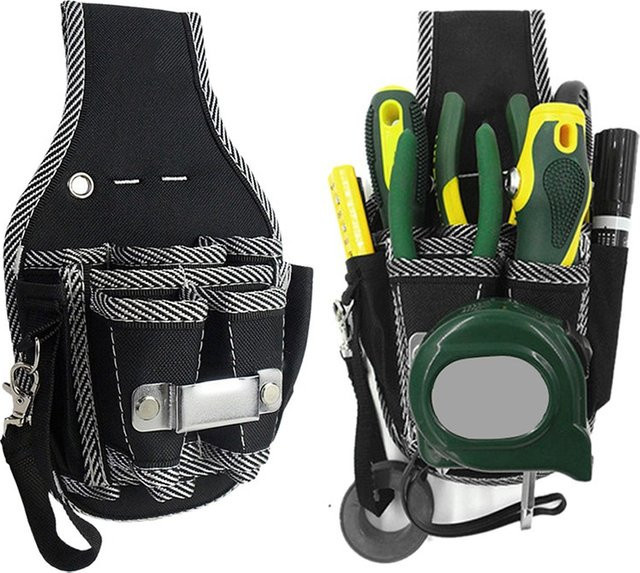 SHENGMEIYU 9-in-1 Werkzeuggürtel aus Nylon in Schwarz mit Gürtel und Utility-Kit für Elektriker - Bild 1