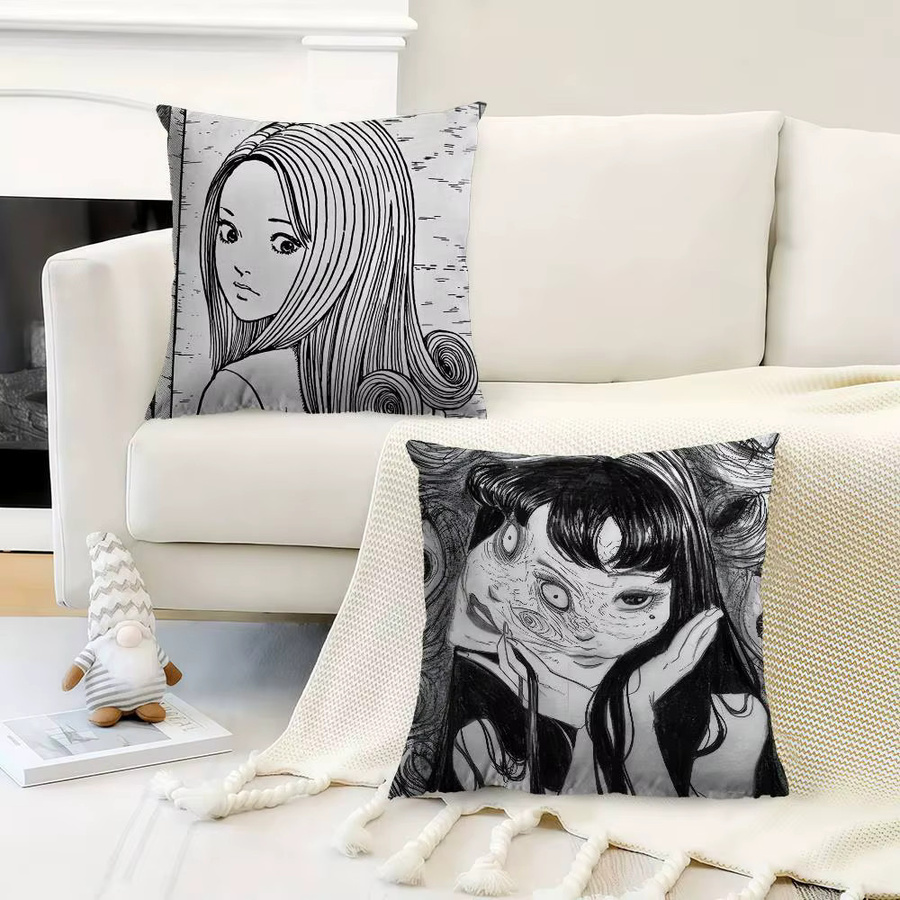 KAYOU Junji Ito Horror Anime Kissenbezug mit Grafikdruck für dein Sofa, B/B/H: 30 x 30 x 30 cm - Bild 4