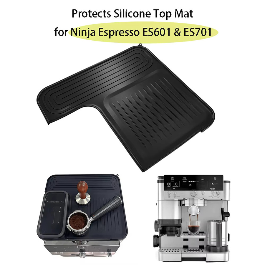 Rutschfeste und hitzebeständige Silikon-Obermatte für Ninja Luxe Espressomaschine ES601 und ES701 in Schwarz - Bild 5