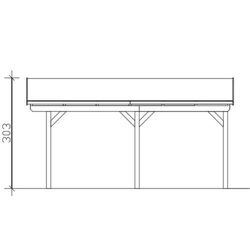 Skan Holz Carport Fichtelberg aus Fichte Leimholz in Nussbaum Braun, B/T: 317 x 566 cm, Höhe: 303 cm - Bild 3