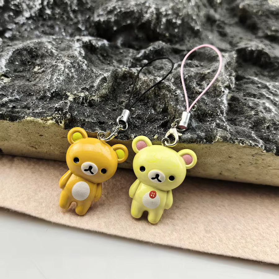 YUMEI Schlüsselanhänger, Rilakkuma Bär, Glocke, Perlen, 2 Stück - Bild 4