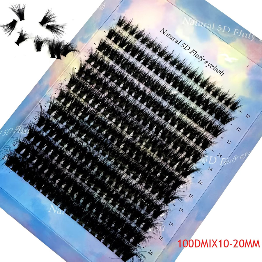 NewDIY 5D Fluffy Lash Clusters Einzelwimpern, Black, CC Curl, 10-20mm - Bild 2