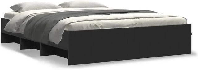 vidaXL Bettgestell aus Holzwerkstoff in Schwarz mit Seitenfächern B/T/H: 150 x 200 x 153 cm - Bild 1