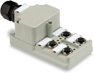 Weidmüller SAI-4-M 8P M12 Sensor/Aktorbox passiv, M12-Verteiler mit Metallgewinde, Grau - Bild 1