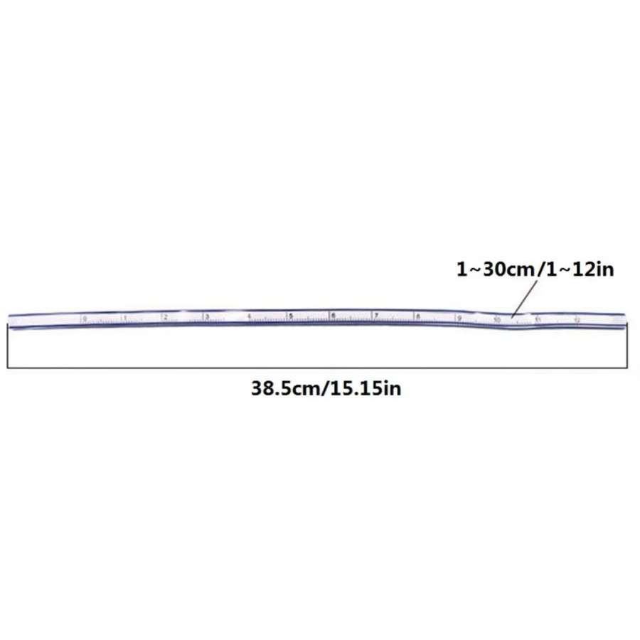 Flexibles gebogenes Lineal zum Nähen mit englischer und metrischer Skala, Länge: 30 cm - Bild 2