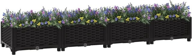 furnicato Hochbeet aus Polypropylen in Schwarz, B/T/H: 160 x 40 x 23 cm - Bild 1