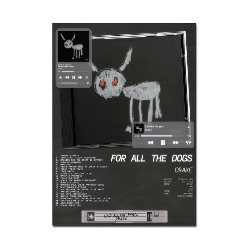 Vintage Film- und Musikposter im Retro-Stil aus braunem Kraftpapier für Hundefans als DIY-Wanddekoration oder Tischaufstellung - Bild 5