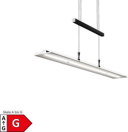 B.K.Licht LED Pendelleuchte in Schwarz mit Echtglas, dimmbar und höhenverstellbar, 20W, Warmweiß