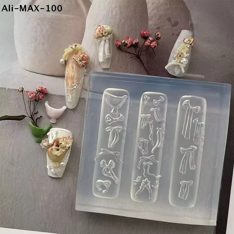AyS Silikon-Schleifenform für Nagelkunst, Rosenblumenstrauß-Stil, transparent - Bild 2