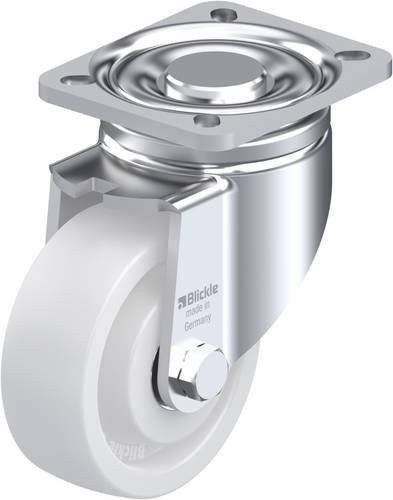 Blickle Lenkrolle LH-SPO 100K-1 aus verzinktem Stahl und Kunststoff in Weiß mit einem Rad-Durchmesser von 100 mm und einer Tragfähigkeit von 500 kg - Bild 1