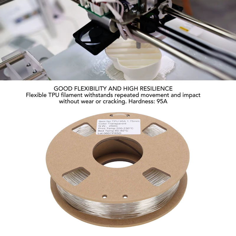 Bisofice TPU-Filament für FDM-3D-Drucker, 1,75 mm, 95 A, 250 g, transparent - Bild 3