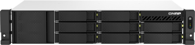 QNAP TS-864eU NAS-Server in Schwarz mit 8 Schächten, 8 GB RAM und 2.5 Gigabit Ethernet für die Rack-Montage (2U) - Bild 1