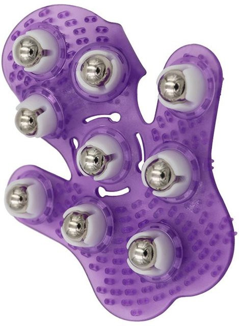 Knife Home Rollerball-Massagehandschuh mit 9 Rollen, violett - Bild 1