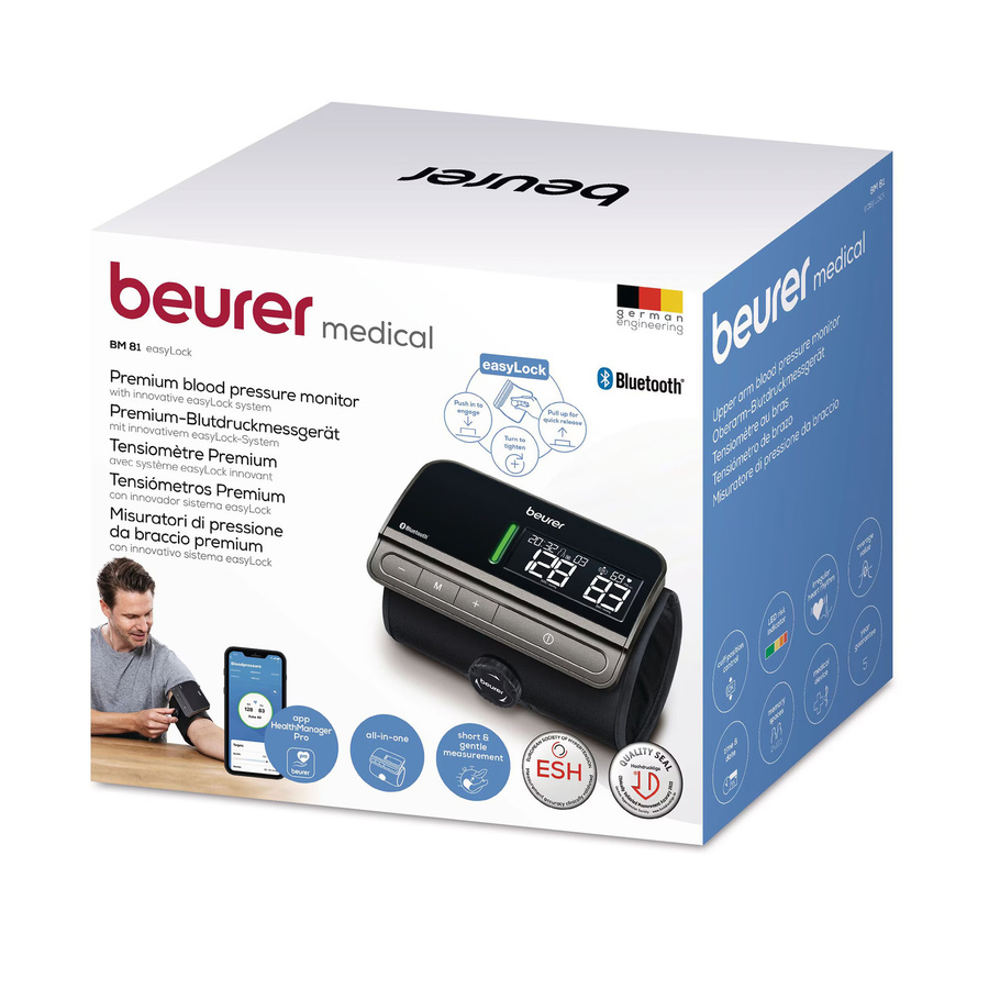 Beurer Oberarm-Blutdruckmessgerät BM 81 easyLock BT in Schwarz - Bild 2