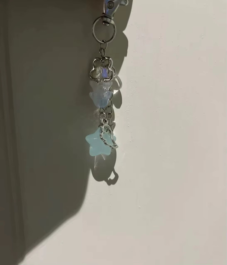 YiYuYiHua Jelly-Star-Charm-Schlüsselanhänger, rosa und blau - Bild 4