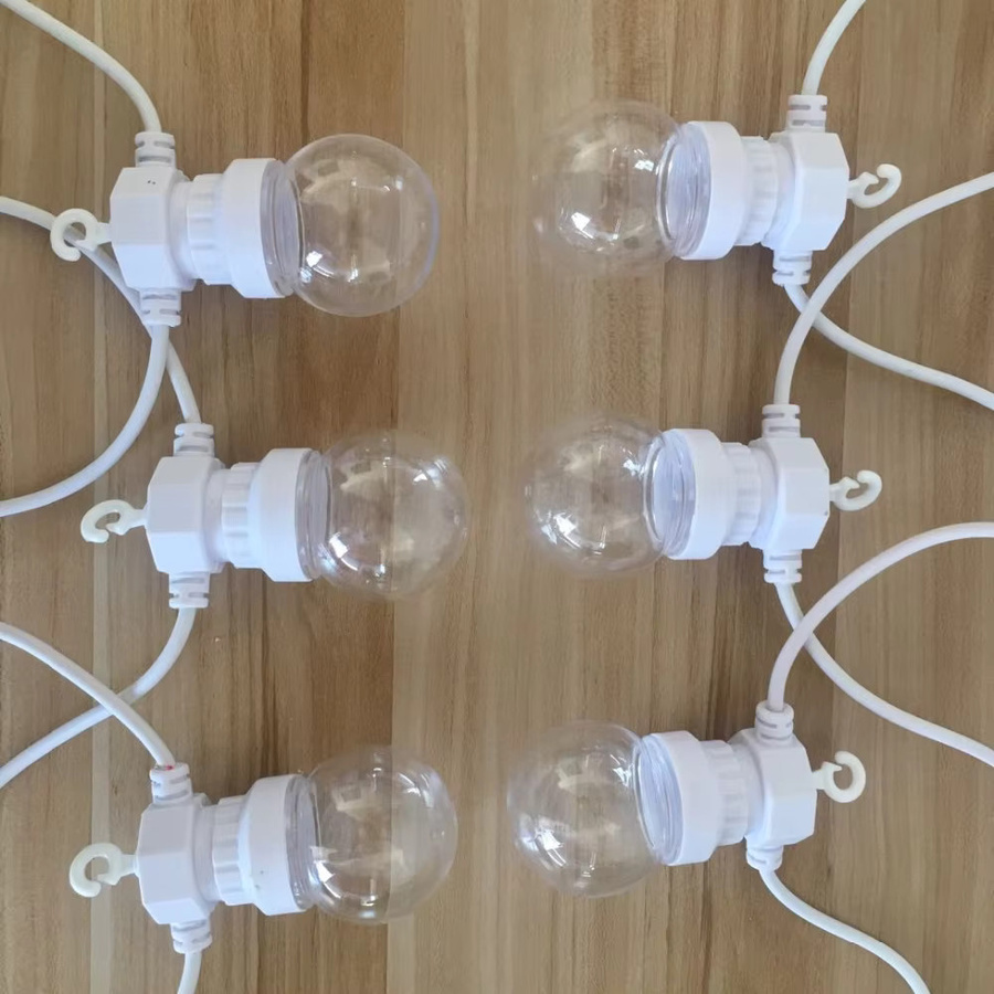 LED Milchkugel Lichterkette G50 in Weiß mit IP65 Schutz für Indoor und Outdoor Dekorationen bei Hochzeiten oder Partys - Bild 3
