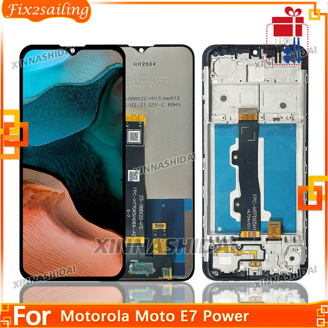 Motorola Moto E7 Power LCD-Display Touchscreen mit Rahmen in Schwarz - Bild 1