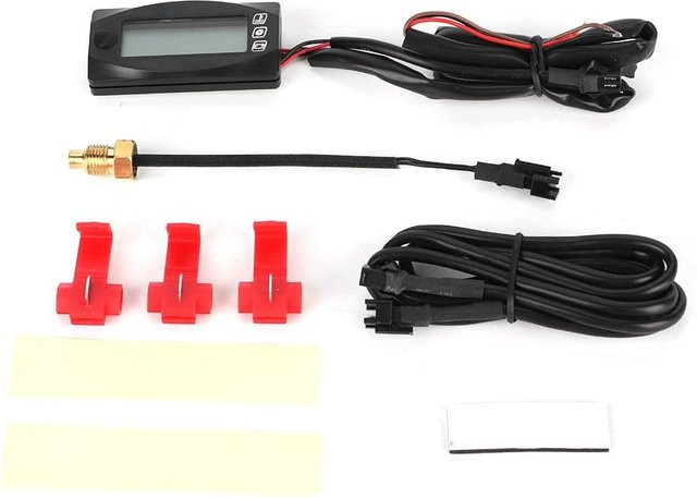 Wosawe Outdoor Sports Mini Motorrad 3 in 1 Digitalanzeige mit Thermometer, Uhr und Spannungsanzeige in Schwarz - Bild 1
