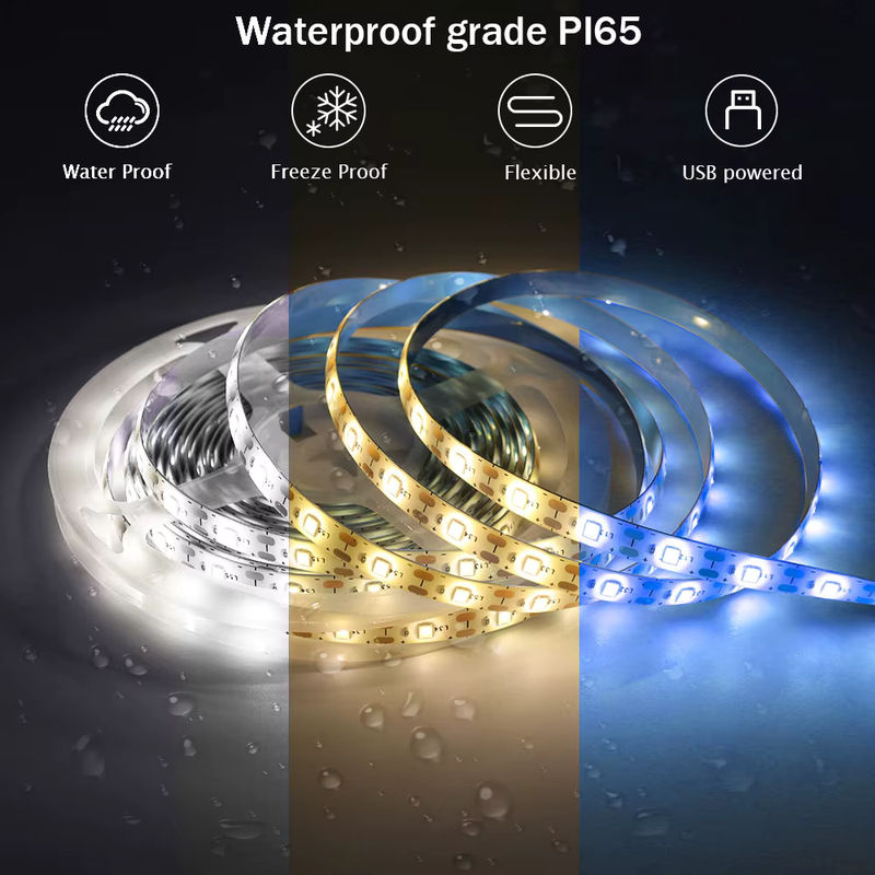 XUNATA LED-Streifenlicht USB 5V mit 60 SMD 2835 LEDs, dimmbar, Farbe Weiß und Blau - Bild 2