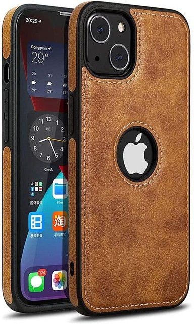 YOACHEY Luxus Business Vintage Leder Handyhülle für iPhone und Samsung in Braun - Bild 1