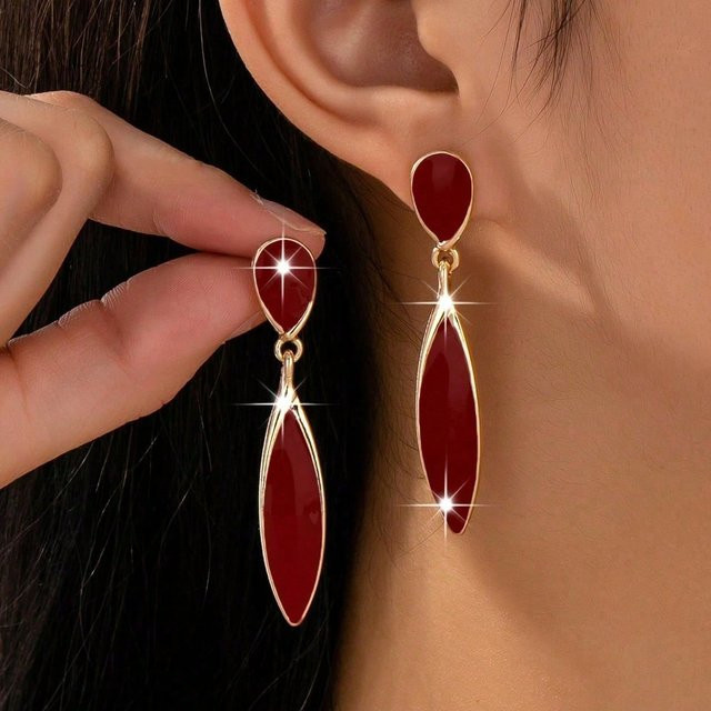 Ohrringe Damen, Wassertropfen, wine red brown - Bild 1