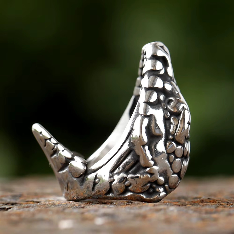 Biker Ring Schlange, Edelstahl, Vintage, Silber, Unisex - Bild 3